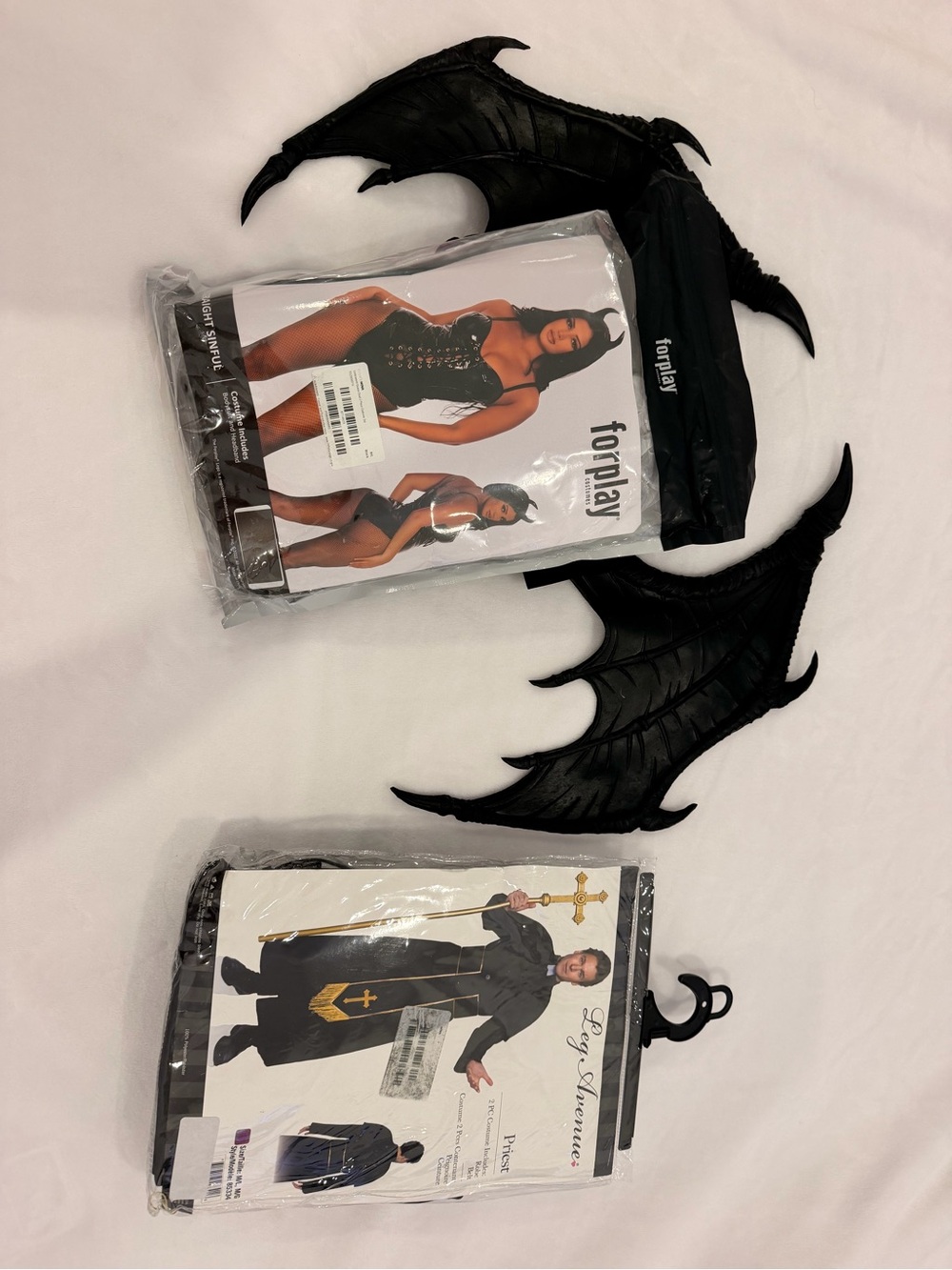 Forplay Black Devil  Wings Costume Accessory and priest